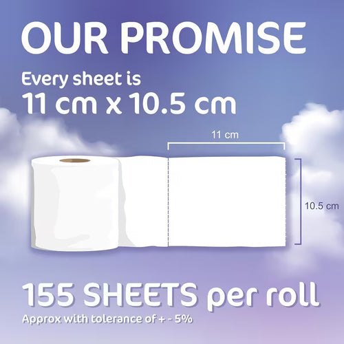 18 Rolls of 3-Ply Premium Quilted Toilet Paper | Generous Length per Roll | Luxuriously Soft, Strong & Highly Absorbent Toilet Tissue